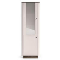 VITRINE Vilavio 2-türig Kaschmirgrau/Eichenoptik 65 cm - Taupe/Dunkelbraun, Holzwerkstoff (65/191.5/40cm) - Selsey