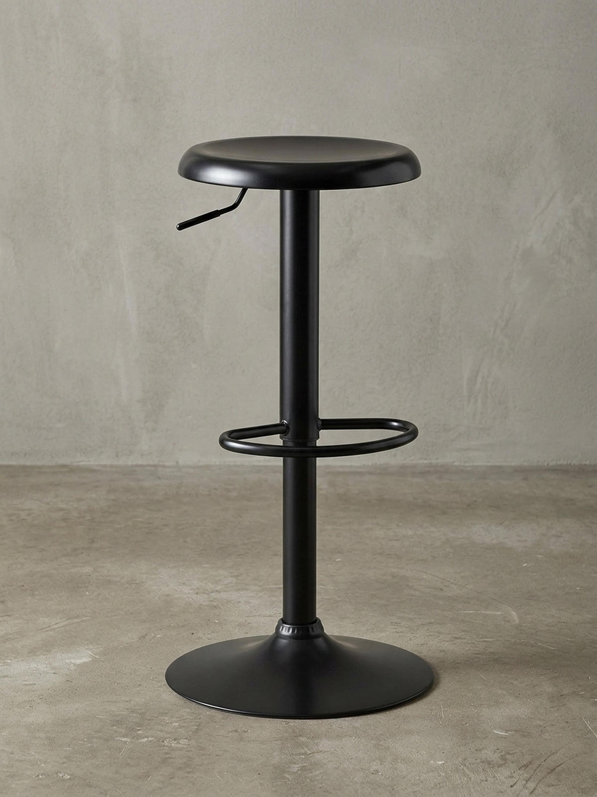 BARHOCKER – Schwarz, höhenverstellbar, mit Fußablage, 40x58–79 cm - Schwarz, Metall (40/79/40cm) - KADIMA DESIGN