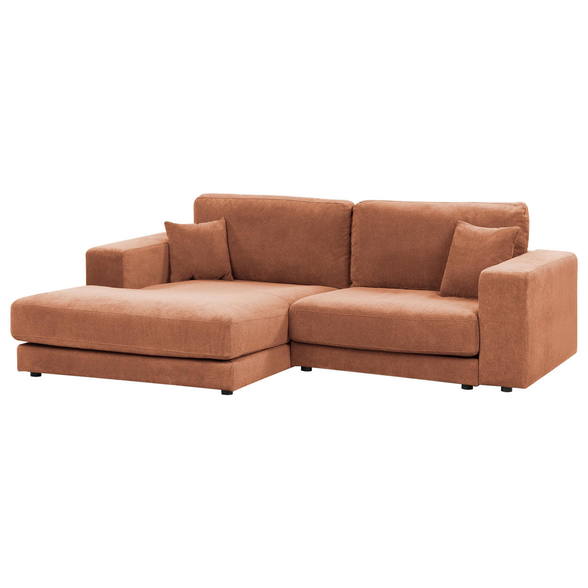 ECKSOFA 3-Sitzer Stoff Hellrot rechtsseitig Lofoten - Hellrot, Textil (250/190cm) - Beliani