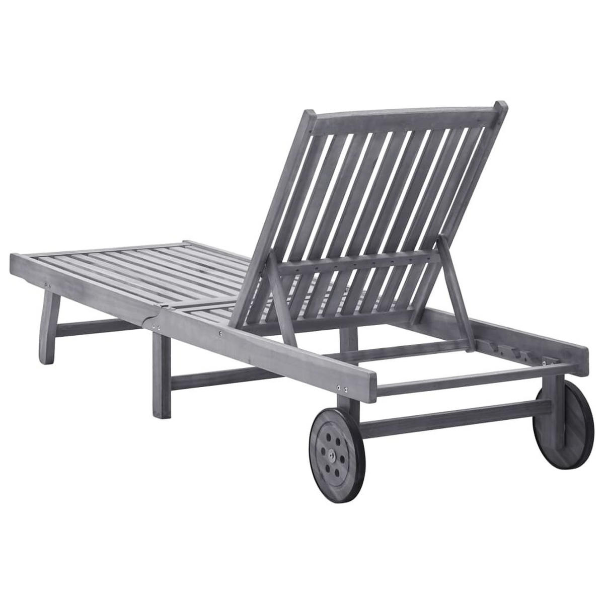 SONNENLIEGE Akazie Massivholz - Braun, Holz (63/76/199cm) - furnicato