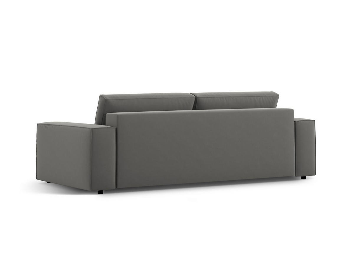 SOFA ausklappbar mit Bettkasten Jodie aus Samt hellgrau 3 Sitzplätze - Hellgrau, Textil (107/86/247cm) - Micadoni