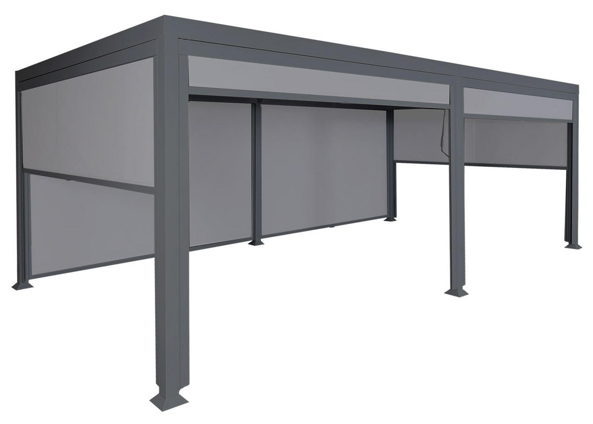 PERGOLA 6x Seitenwand für 3x6m 224x600x300cm Anthrazit - Anthrazit, Metall (600/224/300cm) - BERLINLODGE