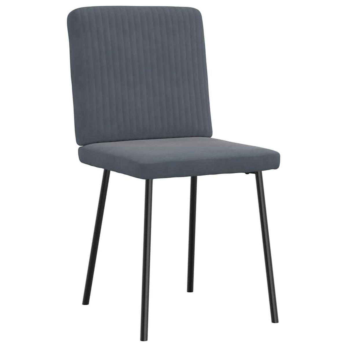 ESSZIMMERSTÜHLE 2 Stk. Dunkelgrau Samt 45*54*83cm - Dunkelgrau, Metall (45/83/54cm) - ZMH