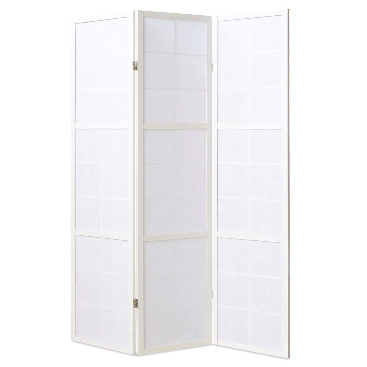 PARAVENT 3-tlg. 132/175 cm Weiß Shoji - Weiß, Holz (132/175/2cm) - Homestyle4u