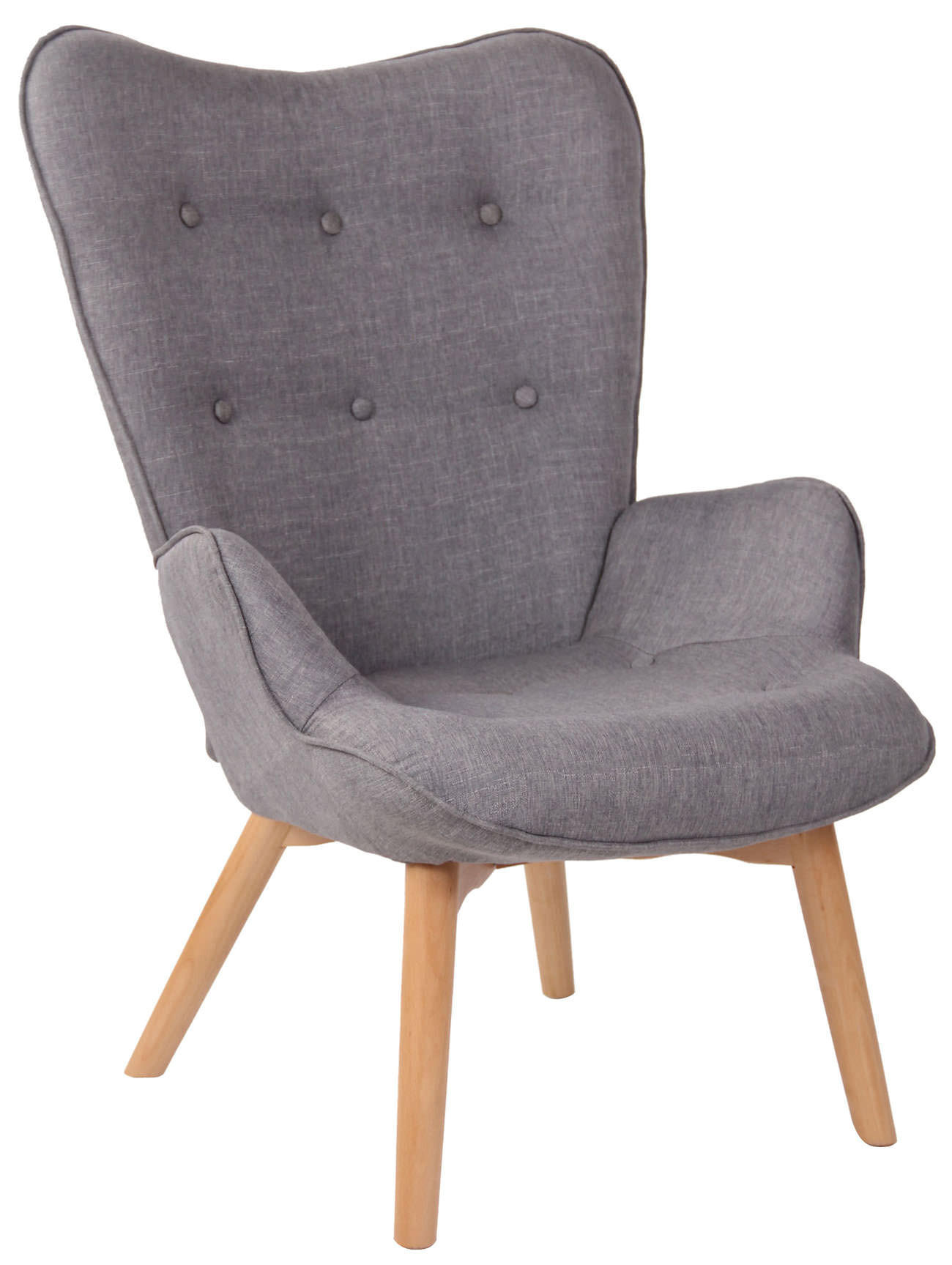 SESSEL Stoff grau - Grau, Holz/Textil (71/100/77cm) - CLP