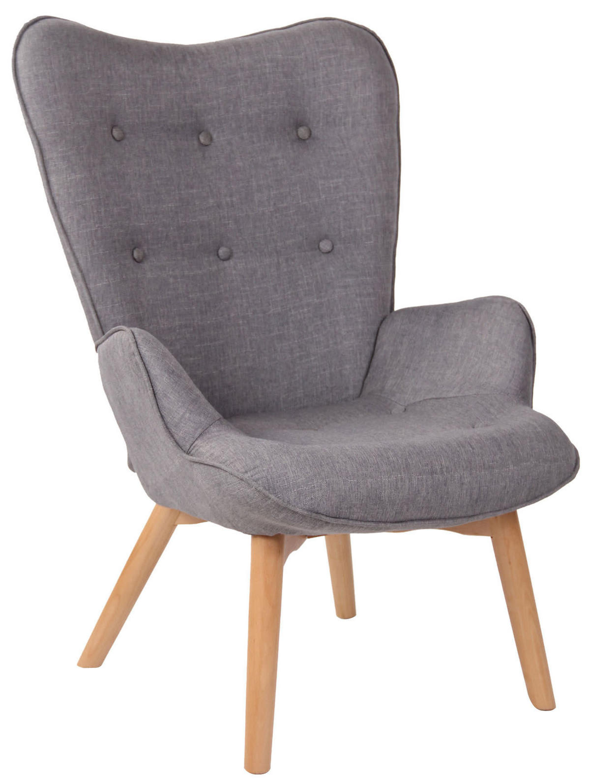 SESSEL Stoff grau - Grau, Holz/Textil (71/100/77cm) - CLP