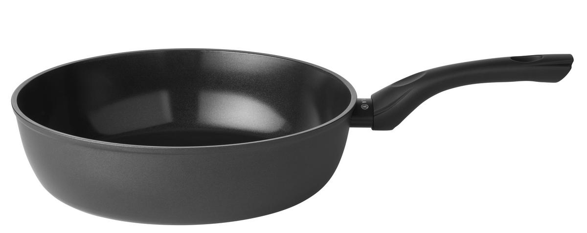 SCHMORPFANNE / Sauteuse mit Deckel Stonehenge Ø 28 cm – keramische antihaftbeschichtung - Schwarz, Metall (1/2/2cm) - Sola