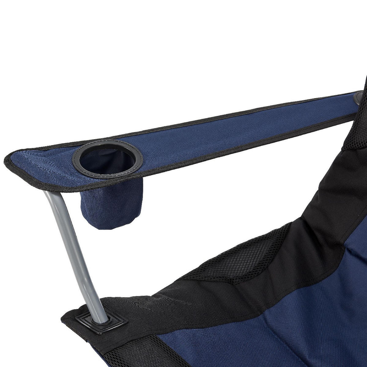 CAMPINGSTUHL Lido dunkelblau mit Flaschenhalterung & Tragetasche - Blau, Textil (62/102/62cm) - Juskys