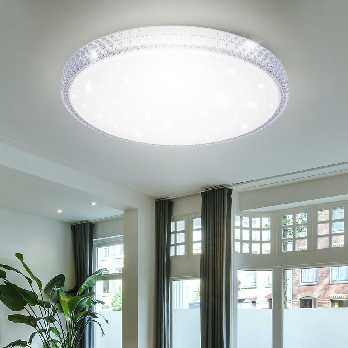 LED DECKENLEUCHTE Kristalle Weiß - Weiß, Metall (60/60/11cm)