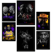 POSTER Set Mit 6 Der Ikonische Jordan Kobie Bryan A3 & A4 Schwarzer Rahmen - Schwarz, Papier (29/3cm) - Nacnic