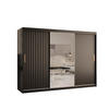 SCHWEBETÜRENSCHRANK 200/250/62 3-türig - Goldfarben/Schwarz, Holz/Kunststoff (250/200/62cm) - Abiks Möbel