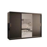 SCHWEBETÜRENSCHRANK 200/250/62 3-türig - Goldfarben/Schwarz, Holz/Kunststoff (250/200/62cm) - Abiks Möbel