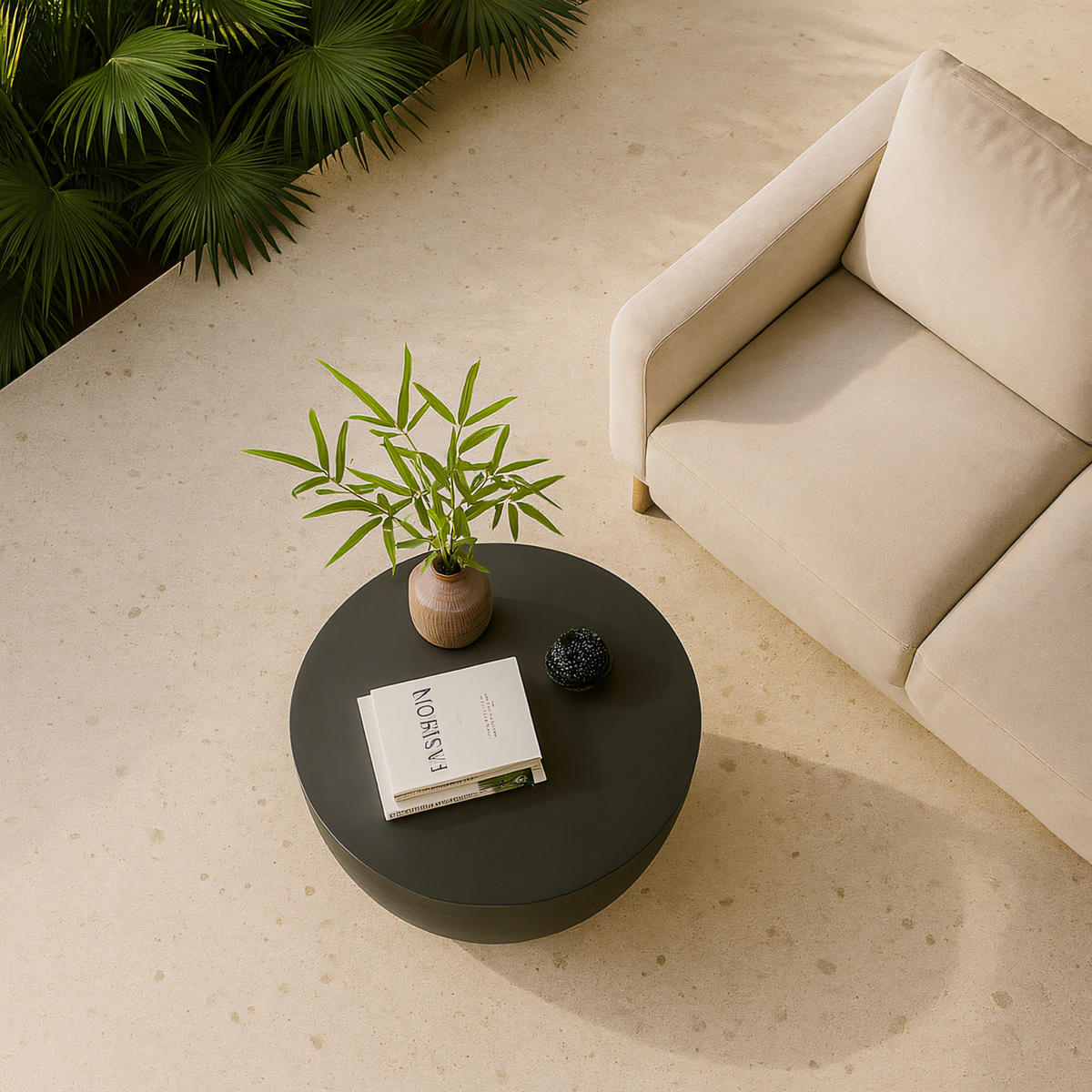 COUCHTISCH Rund Schwarz 64 x 64 x 38 cm - Schwarz, Metall (64/64/38.5cm) - Nordlys