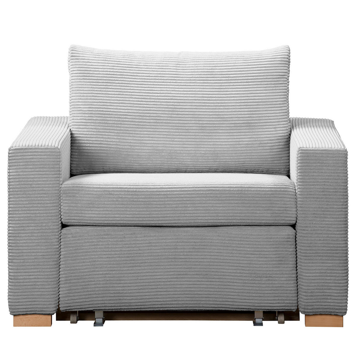 SCHLAFSESSEL - Buchefarben/Hellgrau, Buchenholz/Textil (110/90/90cm) - home24