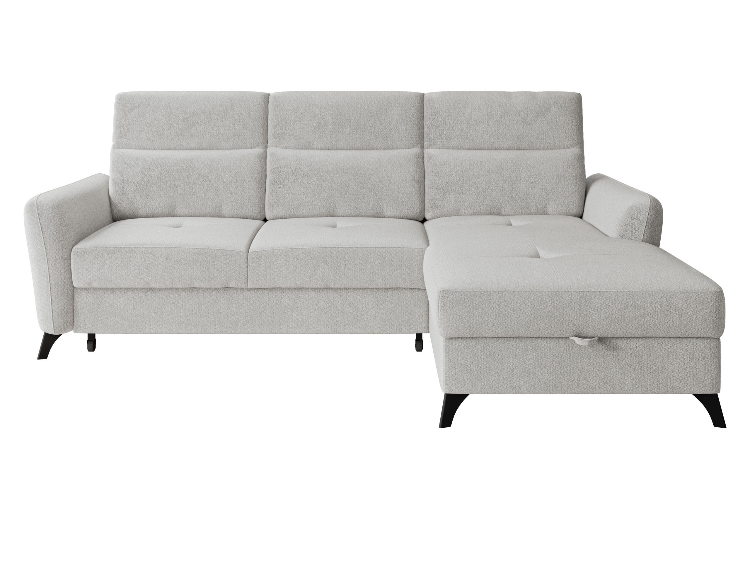 ECKSOFA Talia, Seite: Rechts 2R-LC - Hellgrau/Schwarz, Holz/Kunststoff (238/167cm) - MIRJAN24