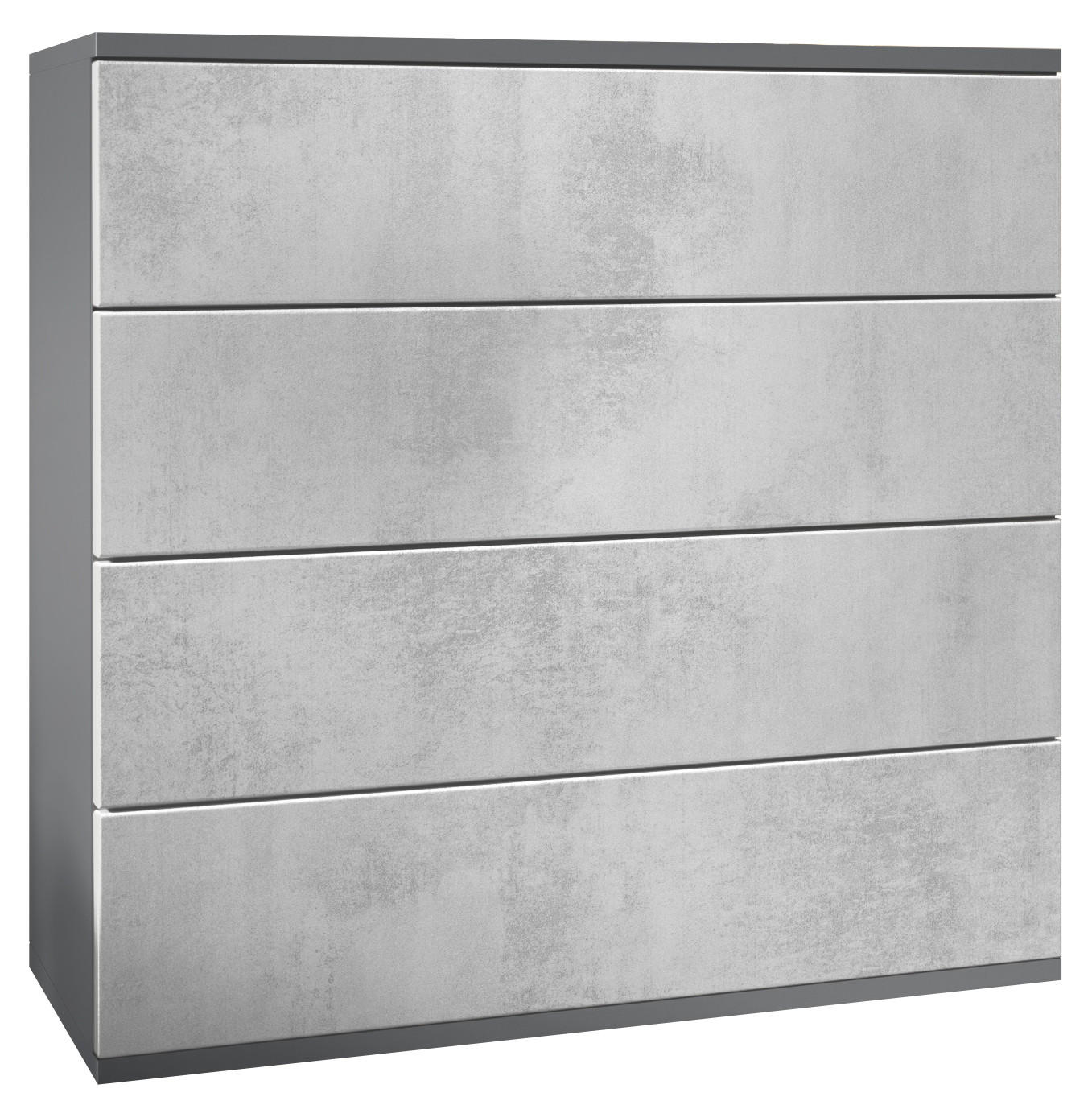 KOMMODE Pavos Beton Oxid Optik - Hellgrau, Holzwerkstoff (76/76/35cm) - Vladon