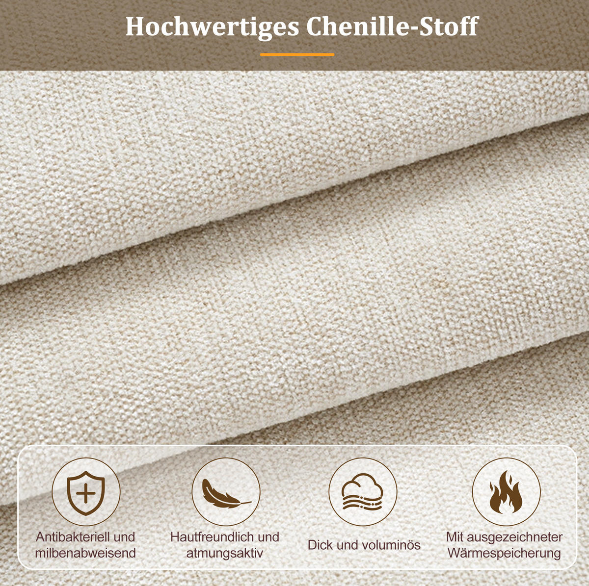 POLSTERBETT aus Chenille 160x200 cm Beige mit hydraulischem Bettkasten und Lattenrost - Beige, Textil (160/200cm) - Modfu
