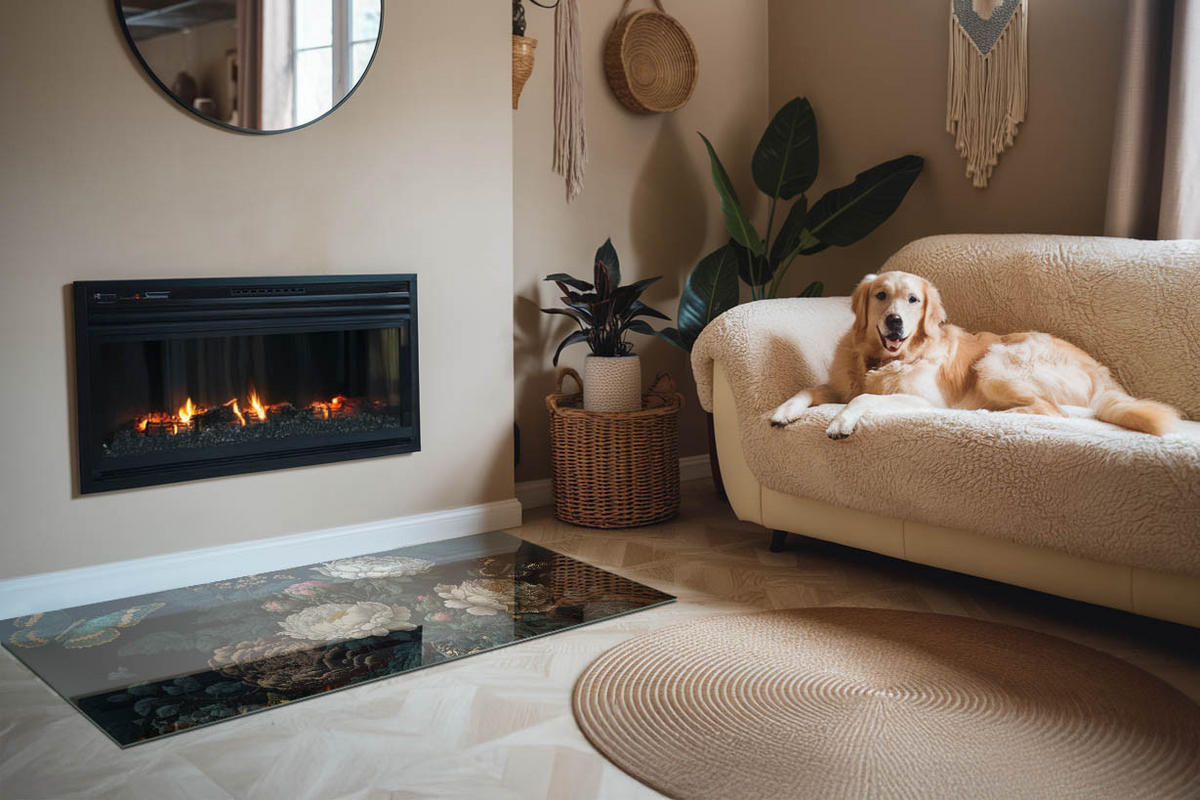 GLASPLATTE für Kamin 140x70 cm - Grün, Glas (140/70/0.4cm) - TULUP