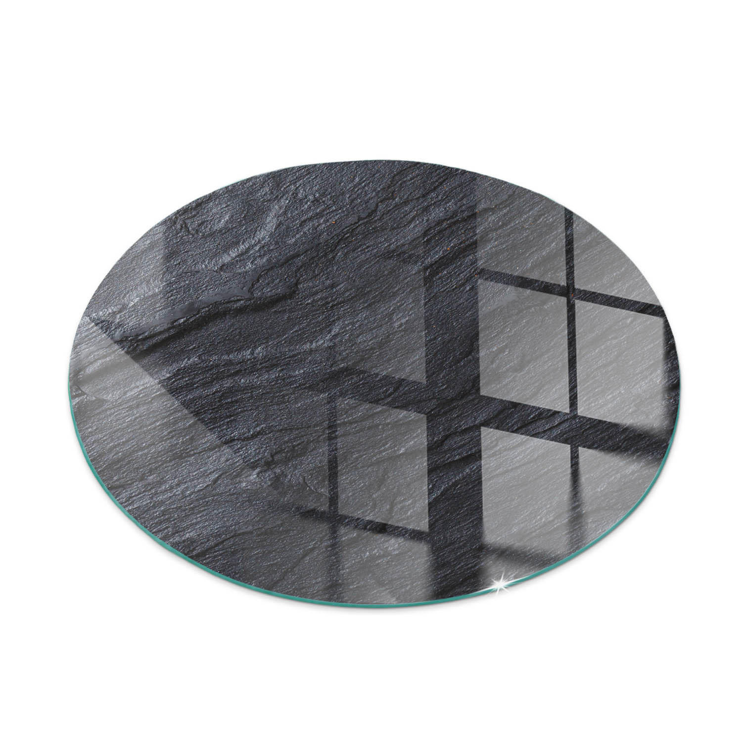 GLASPLATTE für Kamin Ø 70 cm Schwarz - Schwarz, Glas (70/70/0.4cm) - ArtPrintCave