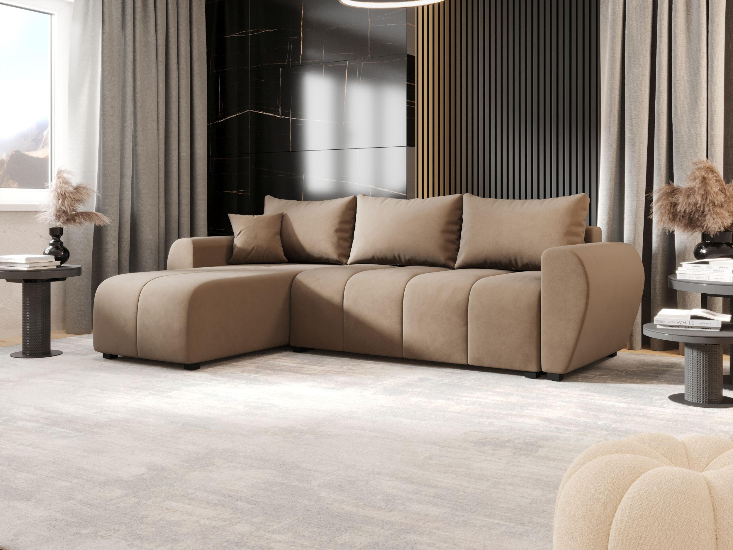 ECKSOFA MOLISA L Itaka 48 Links mit Schlaffunktion - Braun, Textil (245/145cm) - Bedante