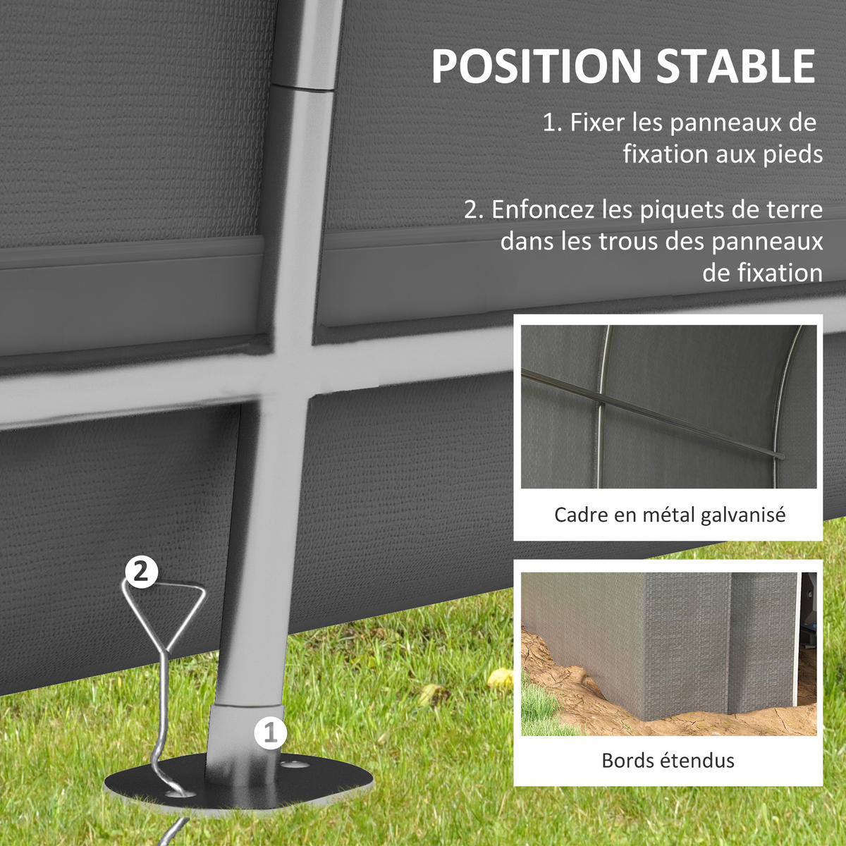 FAHRRADGARAGE DE-16836 mit PE-Planen Grau - Grau, Metall (159/190/239cm) - ComfortXL