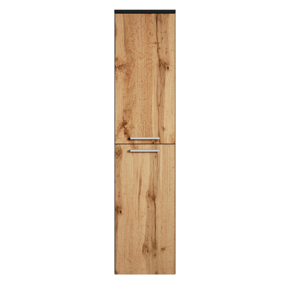BADEZIMMERSCHRANK Saturnus mit 2 Türen Schwarz / Eiche - 35 x 35 x 130 cm - Eichefarben/Schwarz, Holz (35/130/35cm) - Badplaats