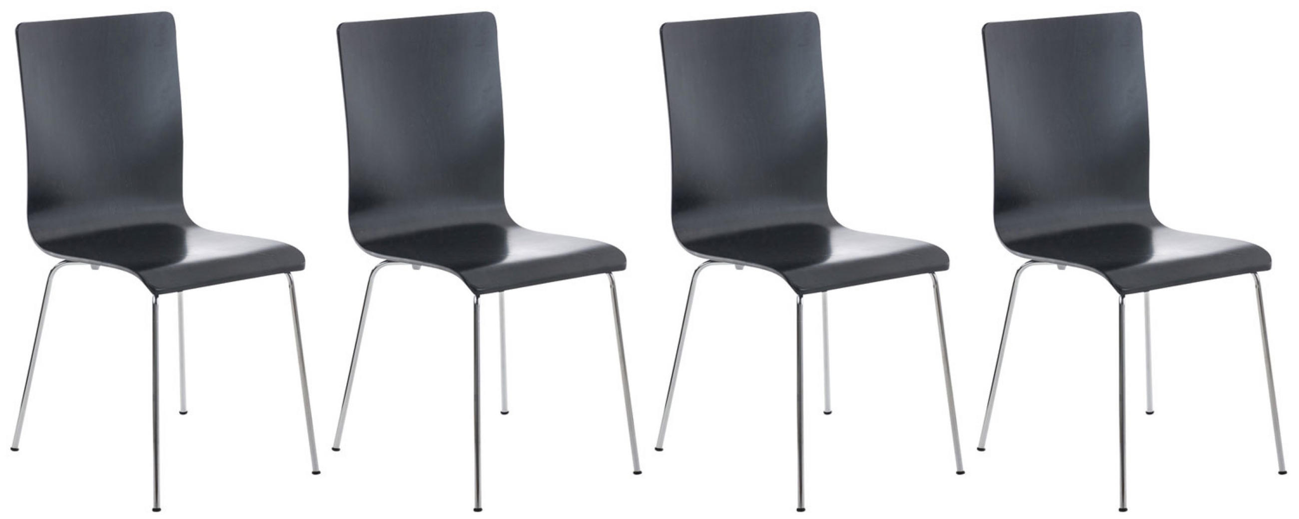 BESUCHERSTUHL Apeldoorn - 2er Set schwarz - Schwarz, Holz (43/87/47cm) - TPFLiving