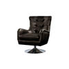 SESSEL RELEXA Schwarz Leder - Silberfarben/Schwarz, Leder/Metall (69/95/77cm) - KAWOLA