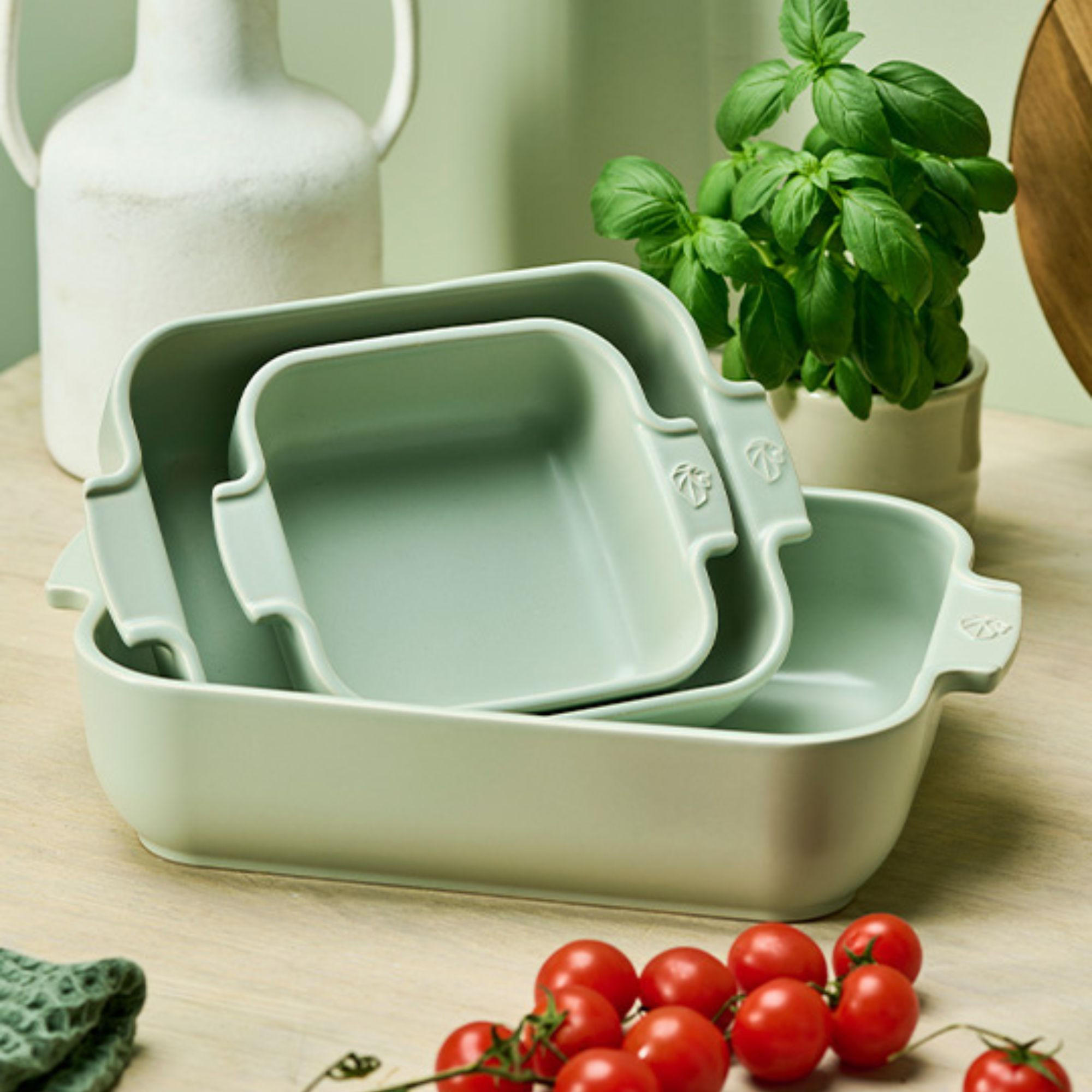 AUFLAUFFORM Keramik Appolia 22cm Rechteckig Salbeigrün Spülmaschinenfest - Grün, Keramik (13/22/5.1cm) - PEUGEOT