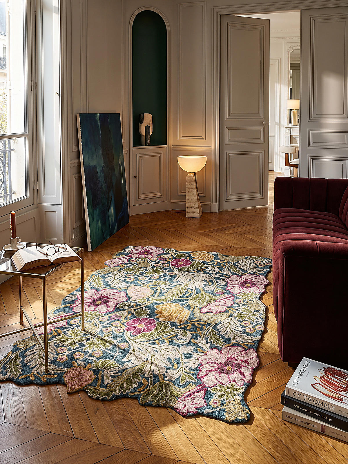 WOLLTEPPICH handgetuftet CHAR, Blütenmuster, Multi, 120 x 170 cm - Multicolor, Textil (120/170cm) - KADIMA DESIGN