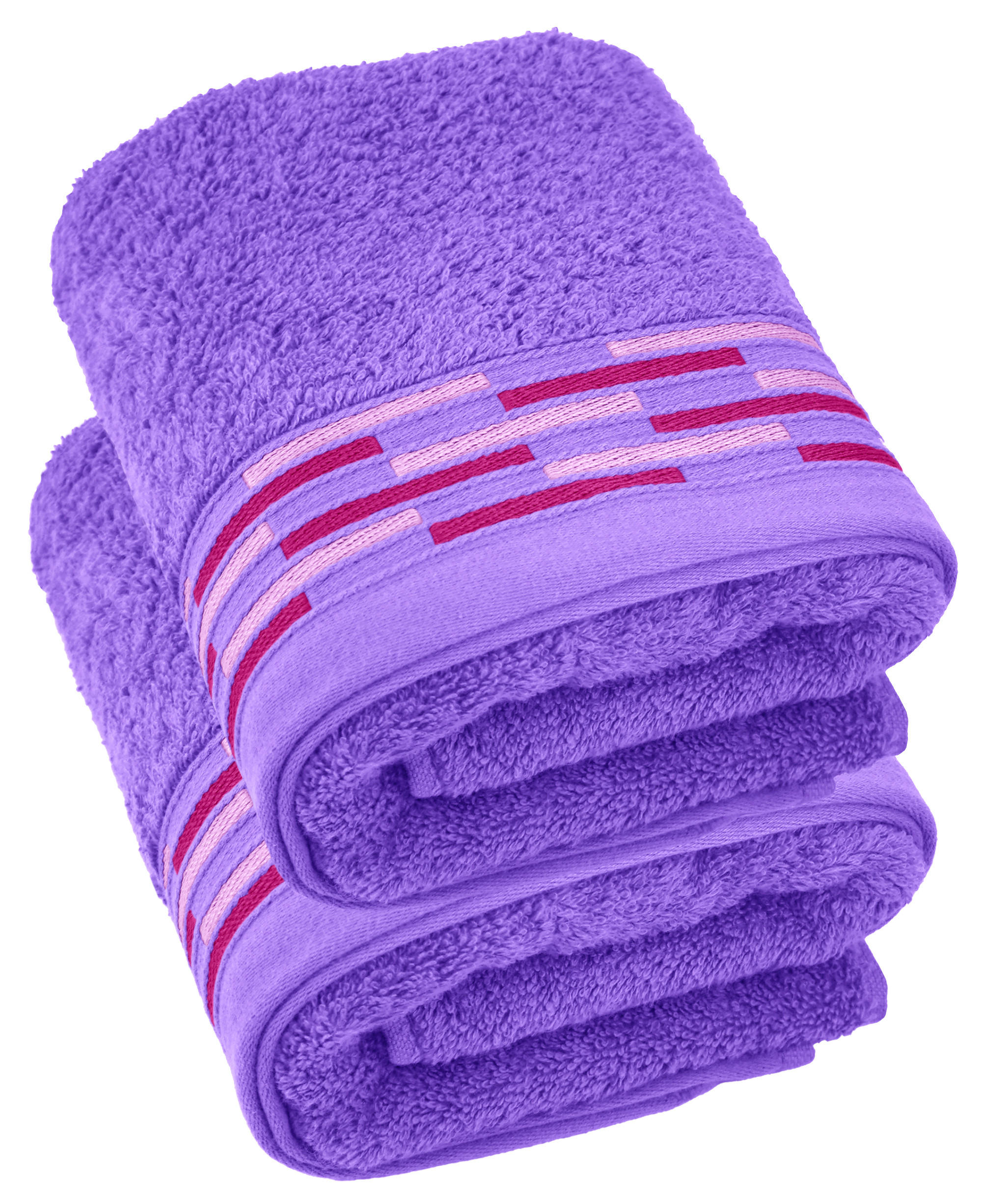 HANDTUCH Lugano Lila 2er 50x100 cm - Lila, Textil (50/100cm) - Lashuma