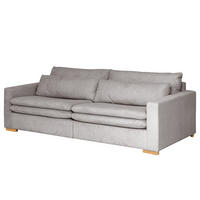 BIGSOFA - Eichefarben/Hellgrau, Eichenholz/Textil (240/82/104cm) - home24