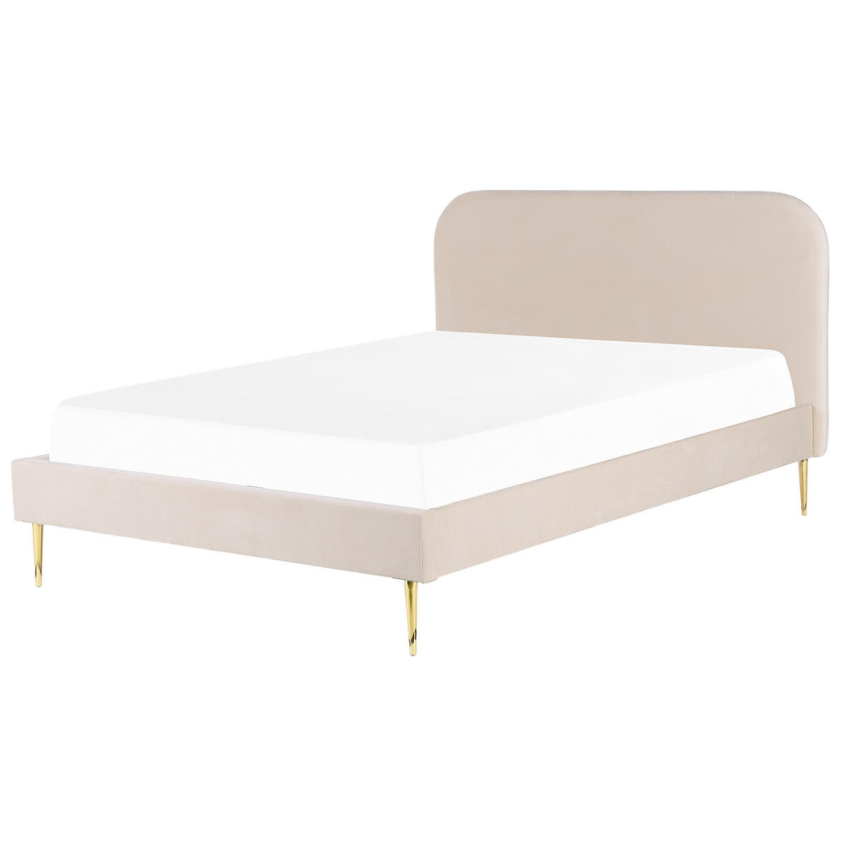 POLSTERBETT 180/200cm Helles Beige Flayat - Beige/Goldfarben, Textil (180/200cm) - Beliani