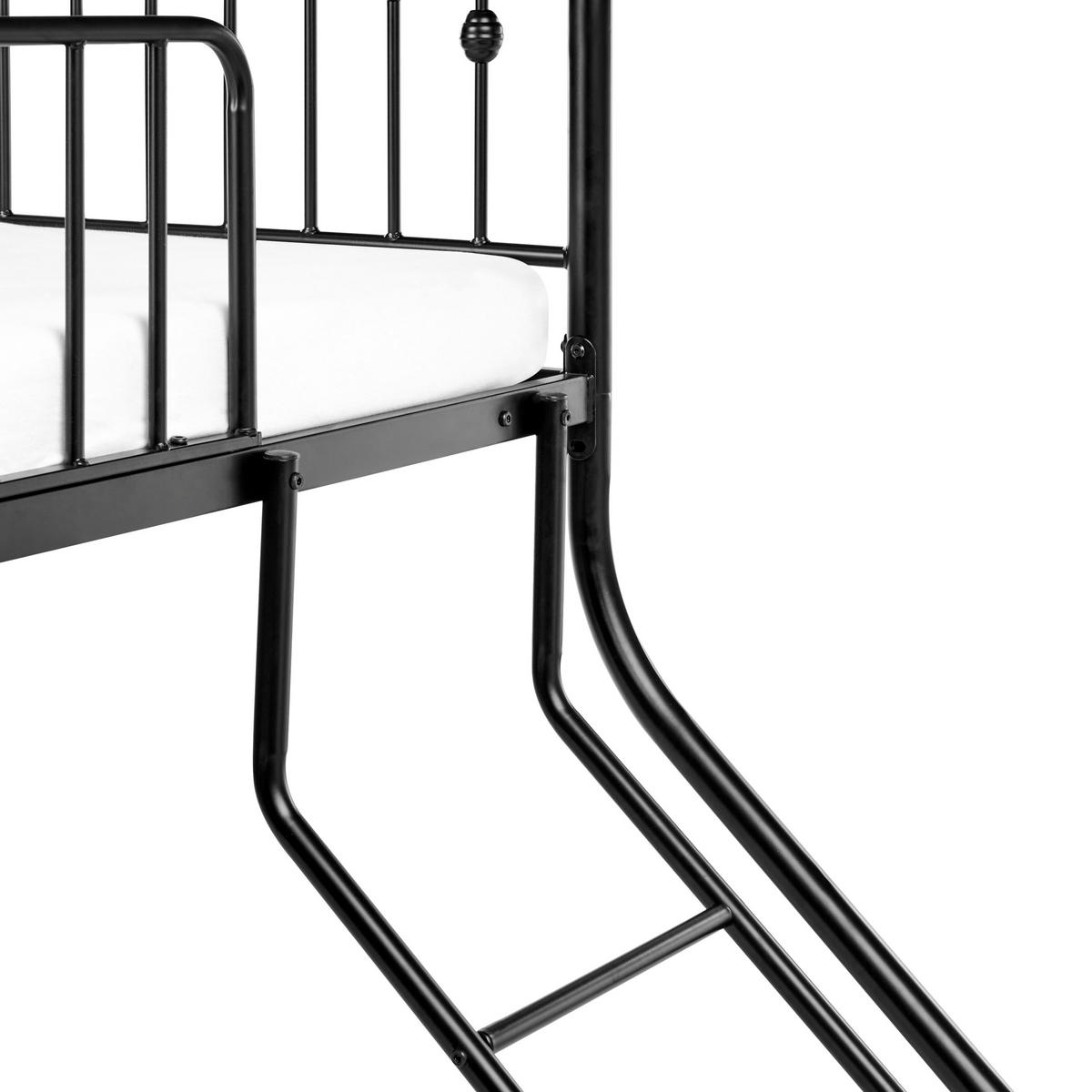 HOCHBETT 90-140/200 cm Schwarz Chamonix - Schwarz, Metall (140/200cm) - Beliani