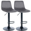 BARHOCKER 2er Set Samt dunkelgrau - Dunkelgrau/Schwarz, Textil/Metall (44/88/43cm) - CLP