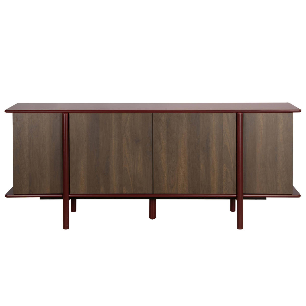SIDEBOARD mit 4 Türen, bordeaux - Rot, Holz (180/75/40cm) - Oviala