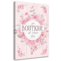 WANDBILD shabby chic blumeninschrift - Pink, Textil (40/60cm) - Feeby