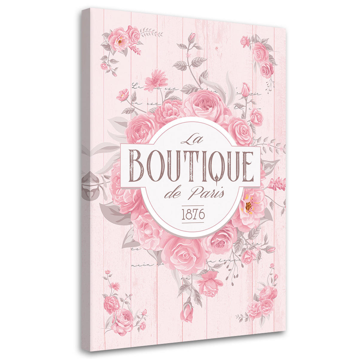 WANDBILD shabby chic blumeninschrift - Pink, Textil (40/60cm) - Feeby