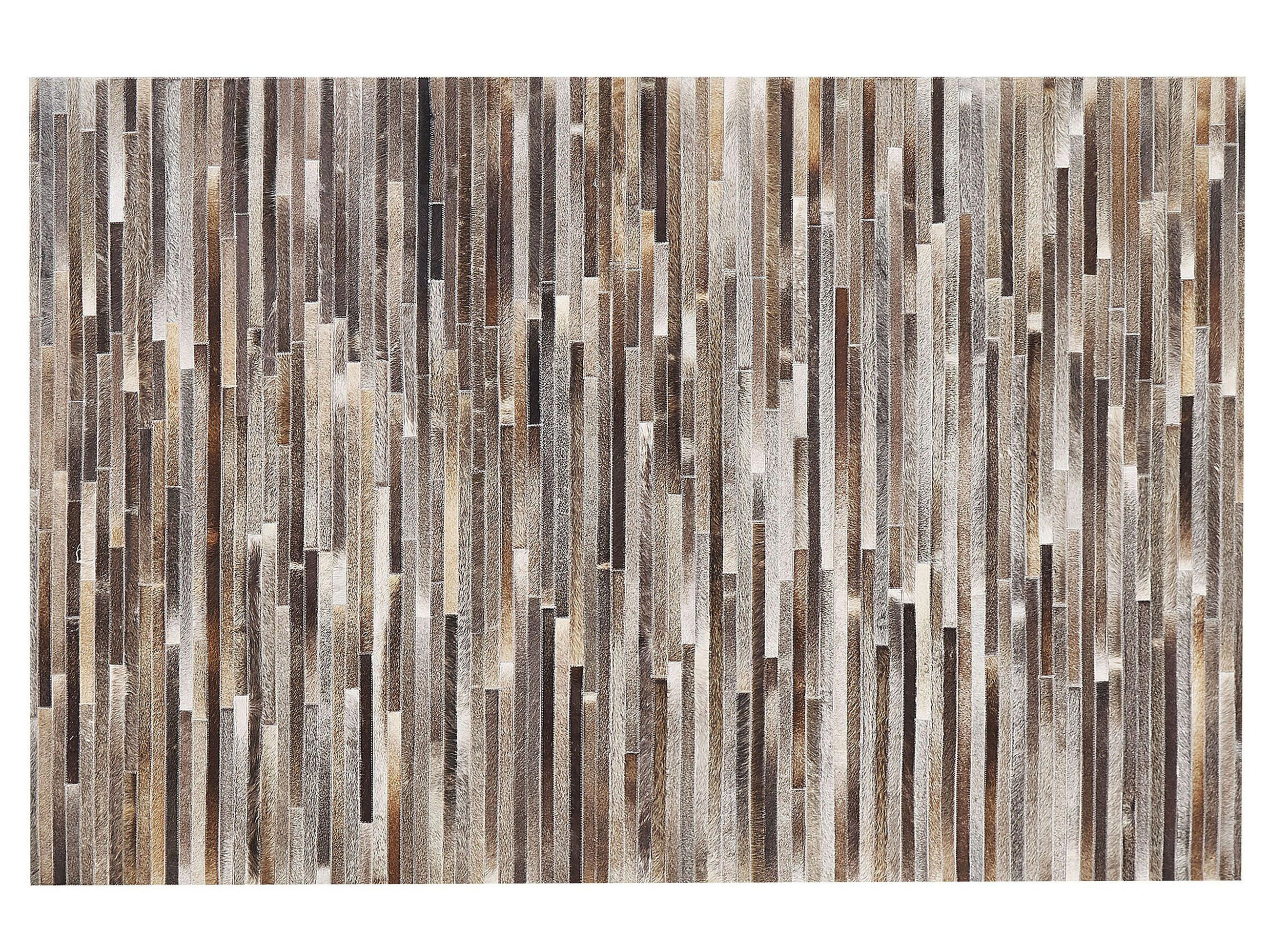 PATCHWORK-TEPPICH Tuzluca 200/140 cm - Braun, Fell (140/200cm) - Beliani