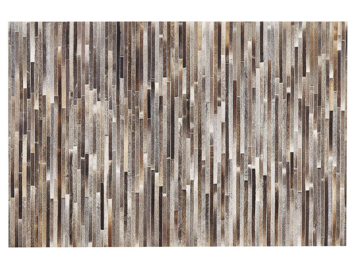 PATCHWORK-TEPPICH Tuzluca 200/140 cm - Braun, Fell (140/200cm) - Beliani