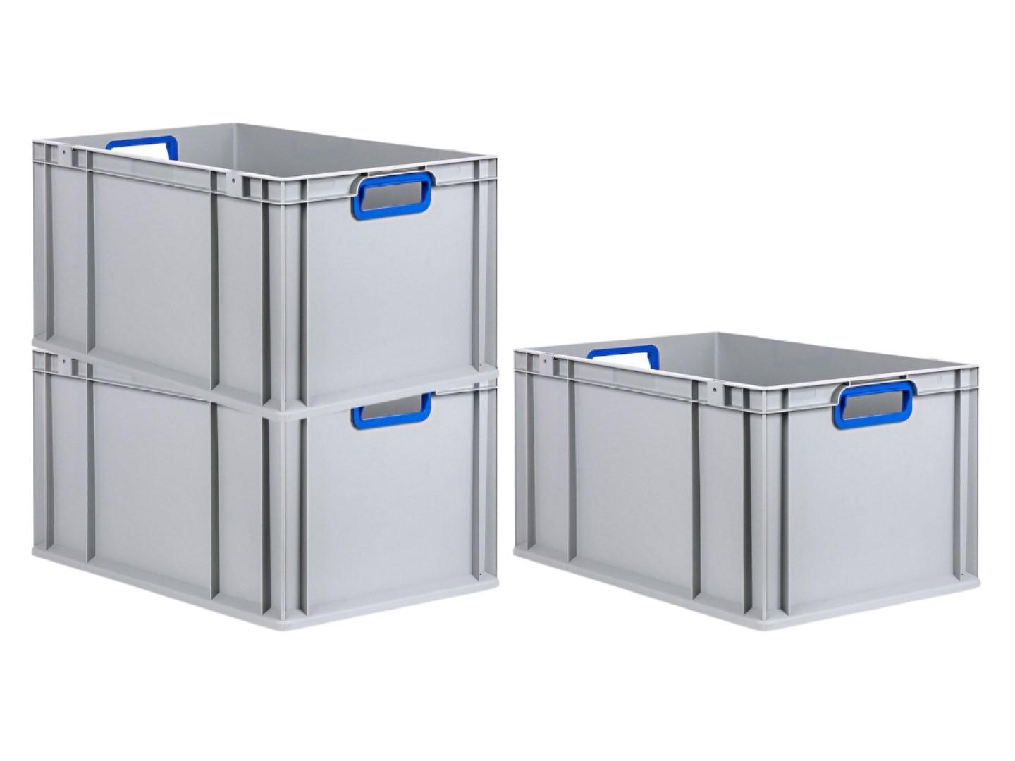 EUROBOX 3x Nextgen Color 32x40x60cm 65 Liter Griffe Blau Offen - Blau, Kunststoff (40/22/60cm) - PROREGAL