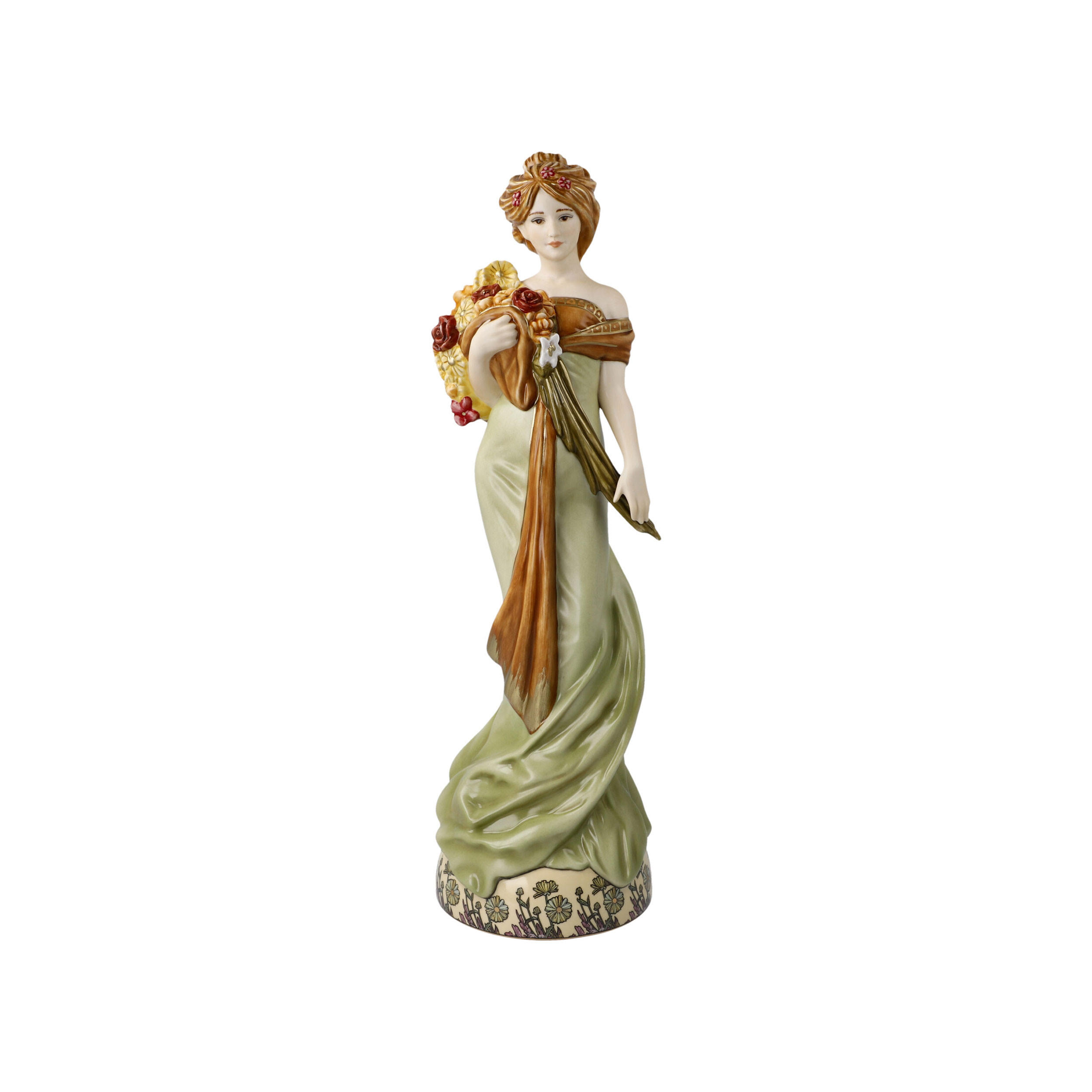 DEKOFIGUR Alphonse Mucha - Frühling 1900, Porzellan, Bunt, Limited Edition, 32.5 cm - Multicolor, Keramik (9.5/32.5/10cm) - Goebel
