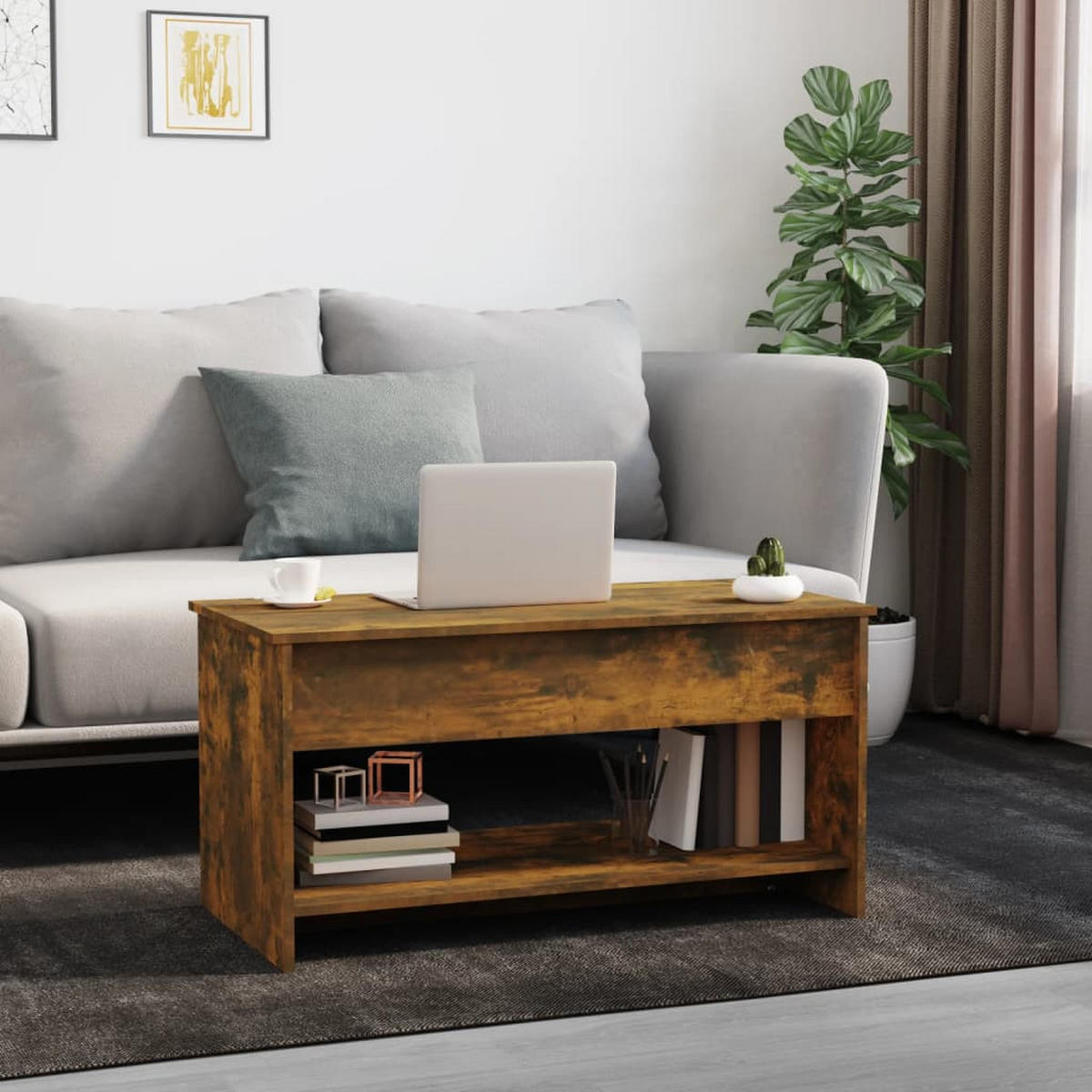 COUCHTISCH Räuchereiche 102x50x52,5 cm Holzwerkstoff - Braun, Holzwerkstoff (102/50/52.5cm) - furnicato