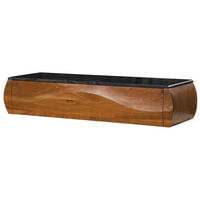 LOWBOARD Akazie 124x40x25 natur lackiert / Marmor schwarz MONTREAL #131 - Naturfarben, Holz (124/25/40cm) - Massivmoebel24