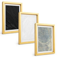 BILDER SET 3er Set - 20x30 cm Goldrahmen - Die Farben eleganter Steinstrukturen - Goldfarben, Kunststoff (20/30cm) - TULUP