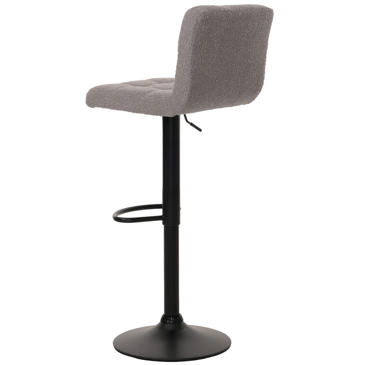 BARHOCKER 2er-Set gepolstert mit Lehne Sitzhöhe 63-83cm höhenverstellbar drehbar Stoff Boucle Grau - Hellgrau, Textil/Metall (38/107/41cm) - PROREGAL