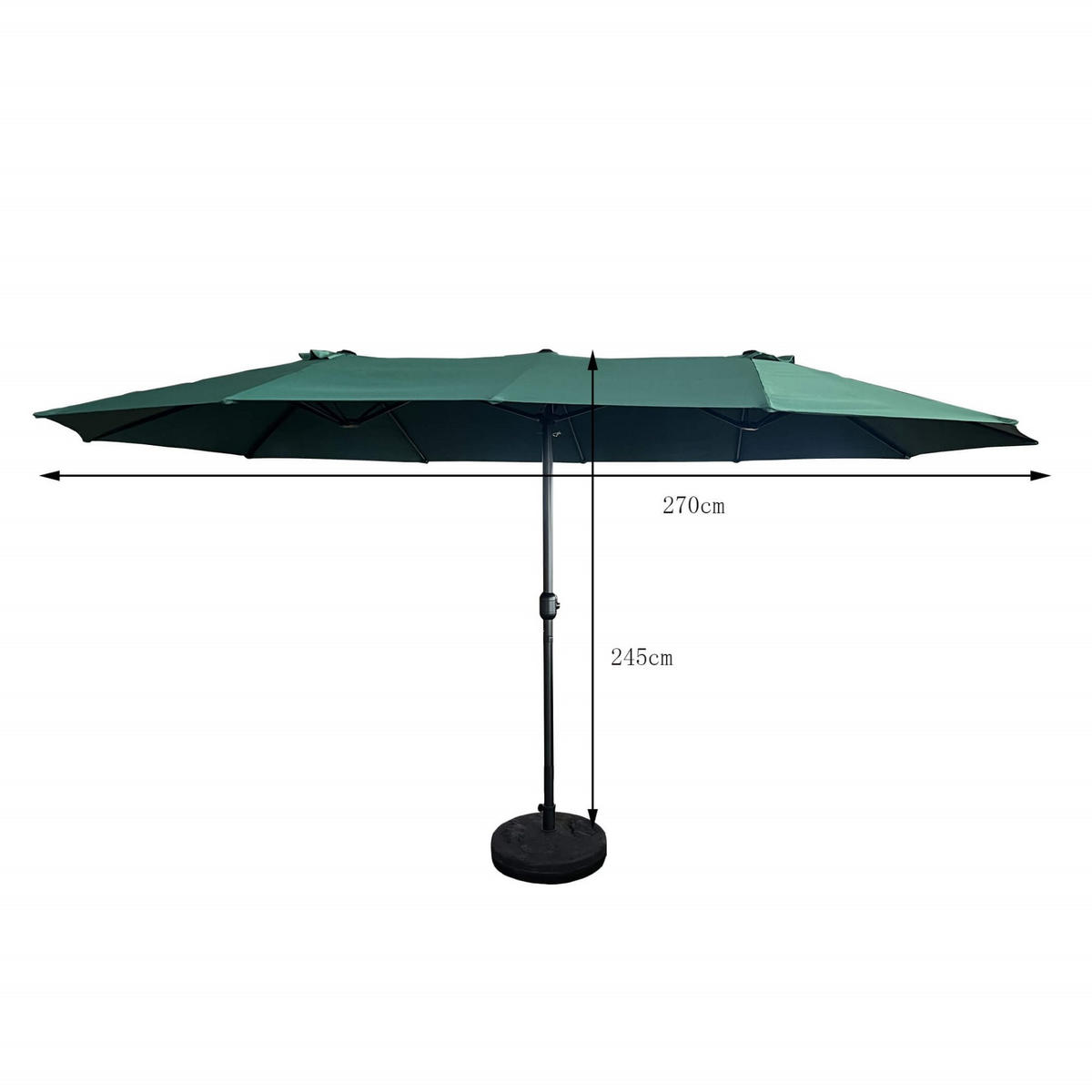 SONNENSCHRIM Grün 245/460 cm - Schwarz/Grün, Metall (460/270cm) - Akord