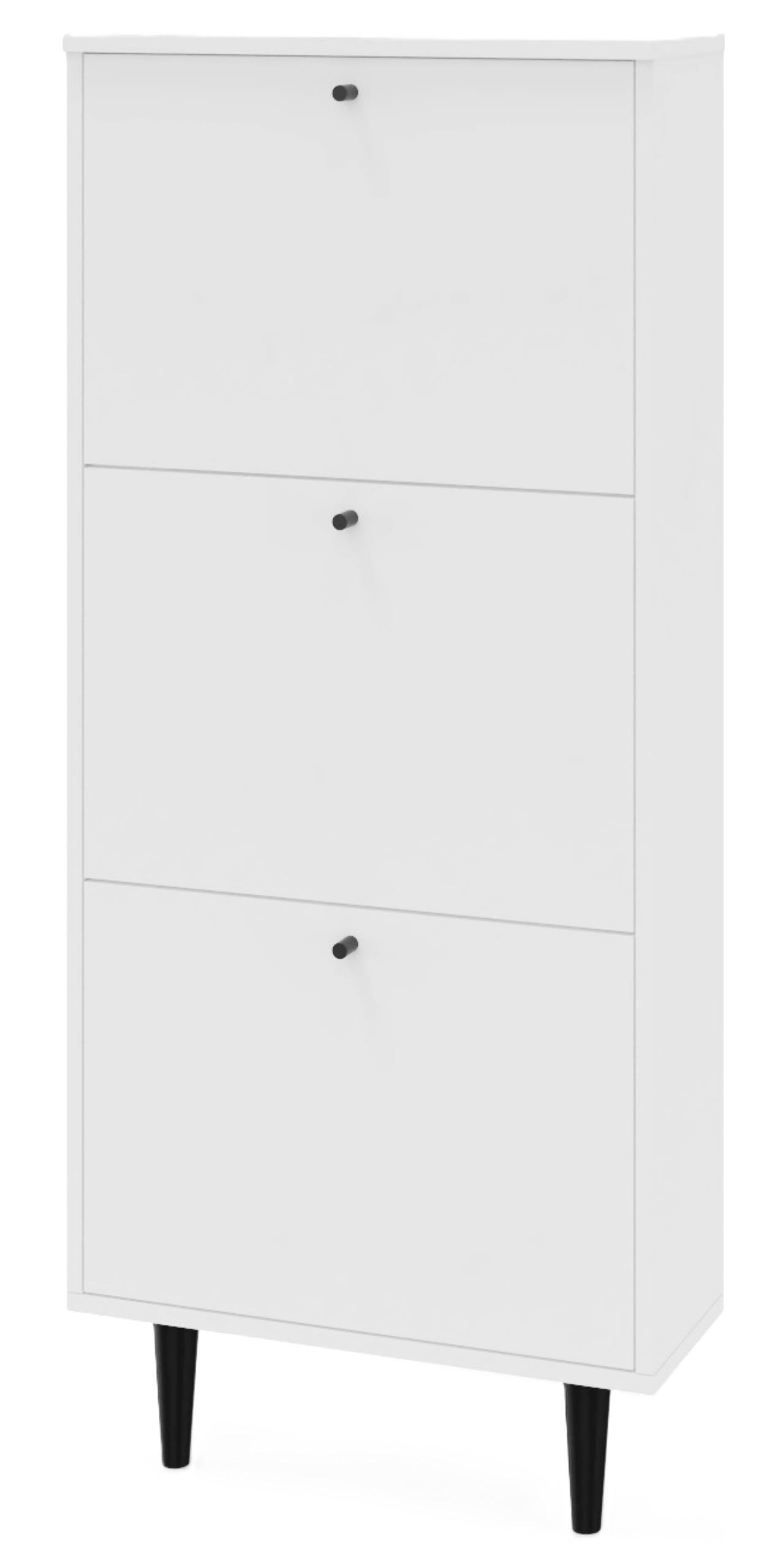 SCHUHSCHRANK Dotti 530 Weiß 55/21/129 cm Wandmontage - Weiß, Holzwerkstoff (55/129/21cm) - Matkam Möbel