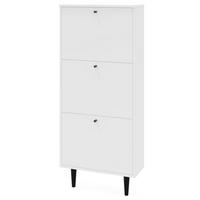 SCHUHSCHRANK Dotti 530 Weiß 55/21/129 cm Wandmontage - Weiß, Holzwerkstoff (55/129/21cm) - Matkam Möbel