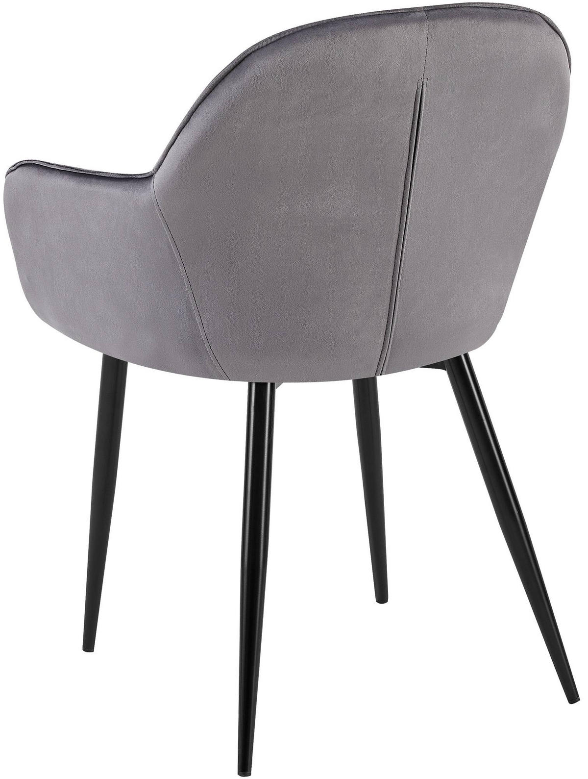 ARMLEHNENSTUHL Samt dunkelgrau - Dunkelgrau/Schwarz, Textil/Metall (60/84/60cm) - CLP